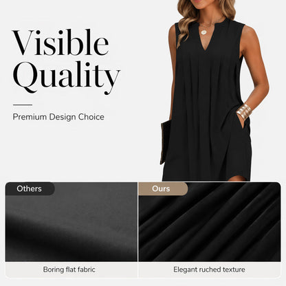 🍃👗 -50% ! 🌿Robe plissée col V – Légère & fluide.