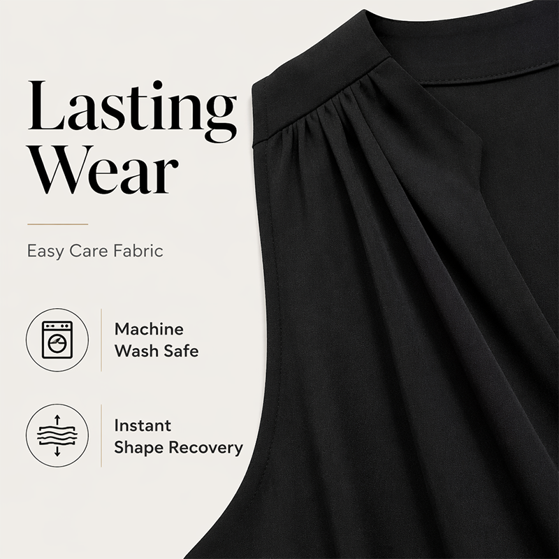 🍃👗 -50% ! 🌿Robe plissée col V – Légère & fluide.