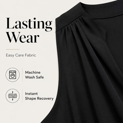 🍃👗 -50% ! 🌿Robe plissée col V – Légère & fluide.