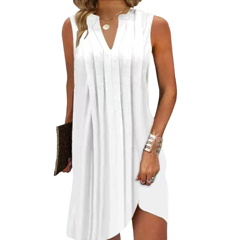 🍃👗 -50% ! 🌿Robe plissée col V – Légère & fluide.