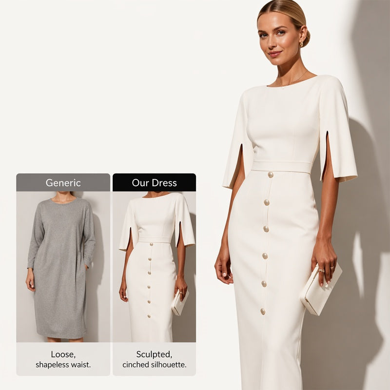 Robe élégante à manches fendues pour femme