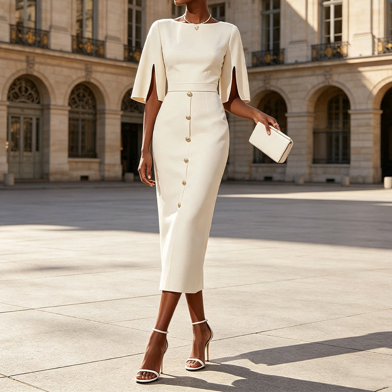 Robe élégante à manches fendues pour femme