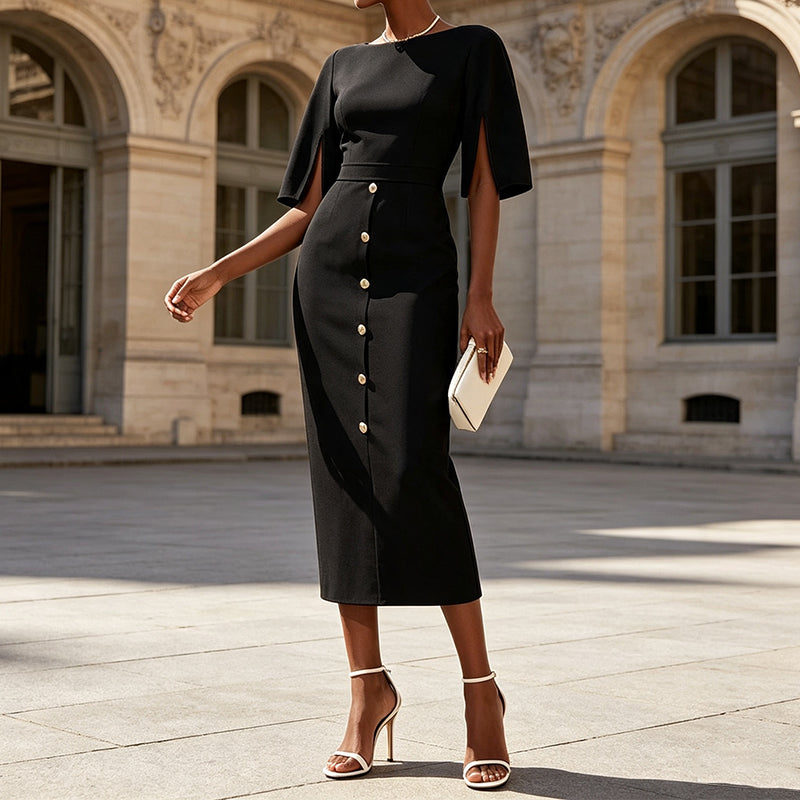 Robe élégante à manches fendues pour femme