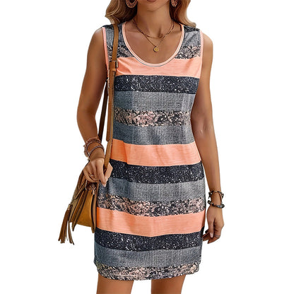 🎉 Soldes 2026 — Plus de 29 000 exemplaires vendus 💞 Robe femme sans manches à rayures‑tenue décontractée d'été 🌸