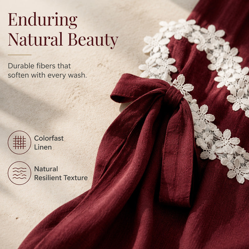 Robe élégante en dentelle avec nœud aux épaules pour femme