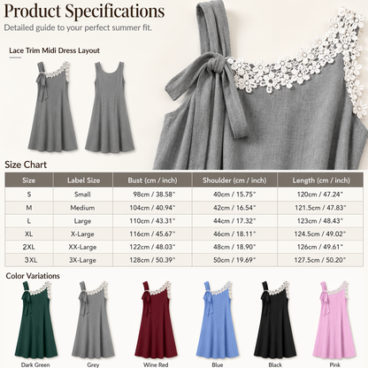 Robe élégante en dentelle avec nœud aux épaules pour femme