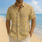 👔 -50% ! 📐 Chemise Homme à Imprimé Géométrique – Coupe Décontractée & Manches Courtes – Tissu Doux & Tombant Fluide pour Plage et Vacances 🌴