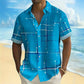 👔 -50% ! 📐 Chemise Homme à Imprimé Géométrique – Coupe Décontractée & Manches Courtes – Tissu Doux & Tombant Fluide pour Plage et Vacances 🌴
