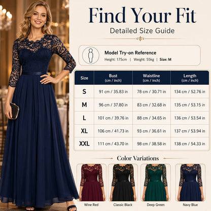 🌸😌 -50% POUR UN TEMPS LIMITÉ ! 👚Robe maxi élégante pour femme à corsage en dentelle