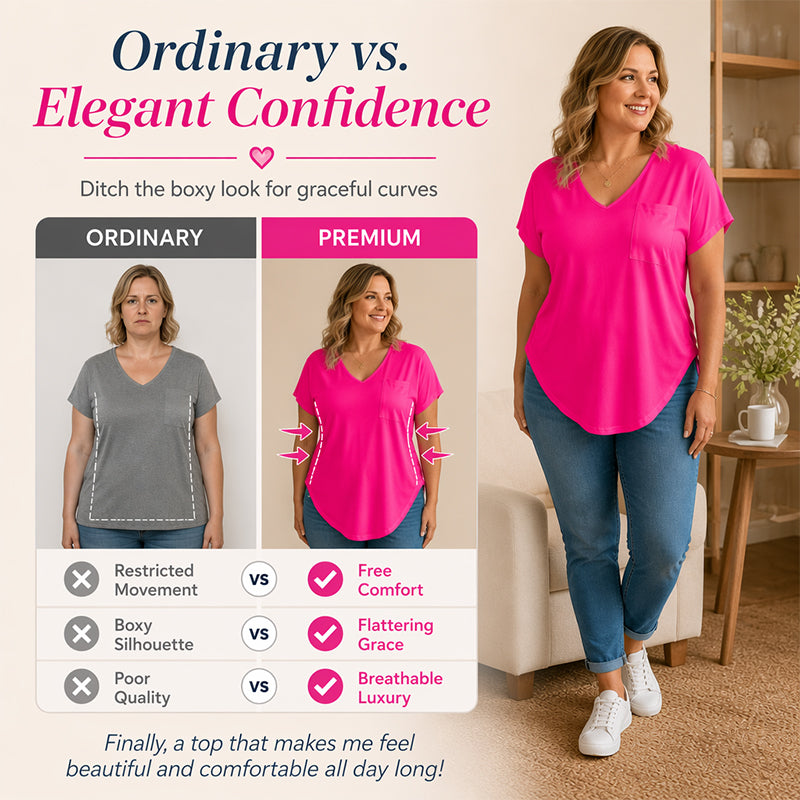 T-shirt décontracté à col en V et manches courtes pour femme