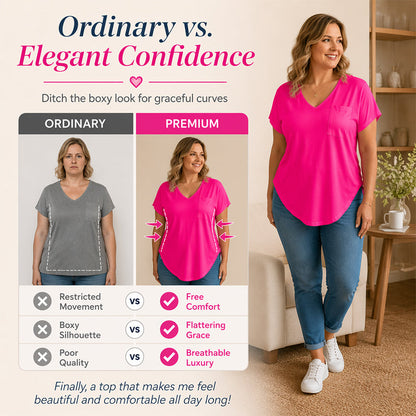 T-shirt décontracté à col en V et manches courtes pour femme