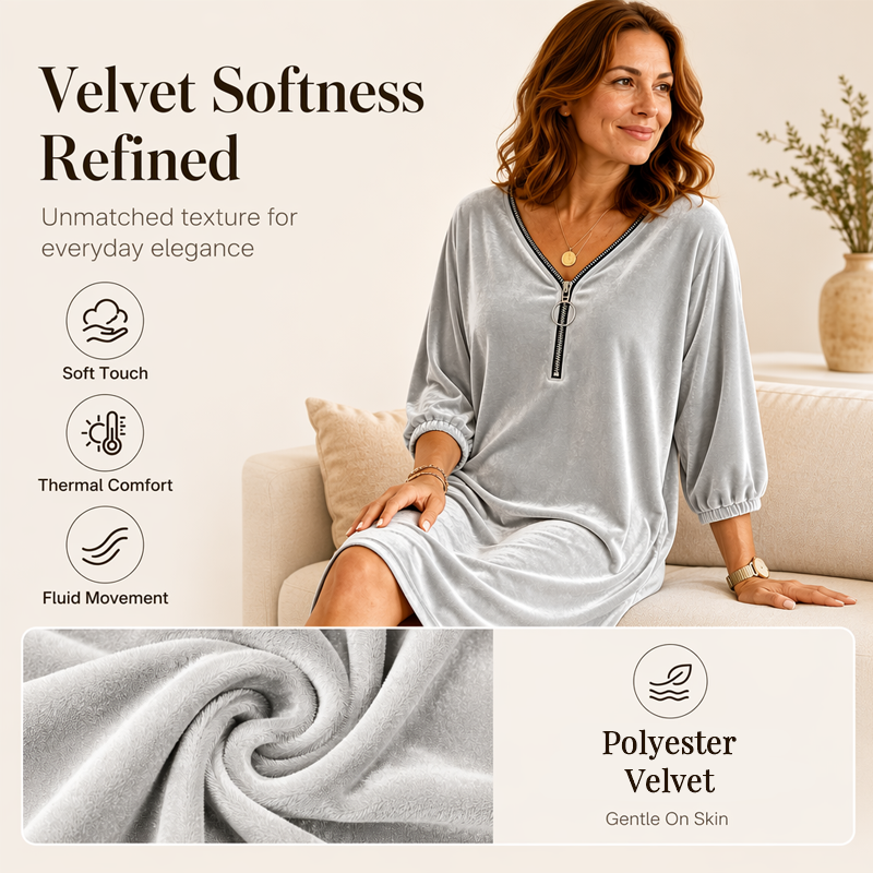 ⌛Offre à durée limitée – Robe femme à col en V, manches courtes et fermeture à glissière