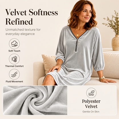 ⌛Offre à durée limitée – Robe femme à col en V, manches courtes et fermeture à glissière