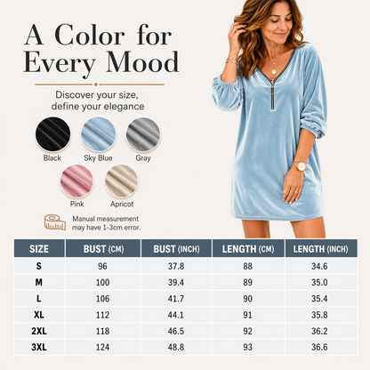 ⌛Offre à durée limitée – Robe femme à col en V, manches courtes et fermeture à glissière