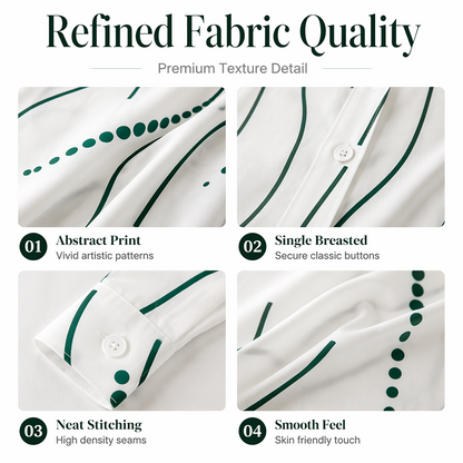 Robe-Chemise Midi Femme Imprimé Graphique Abstrait, Col Chemise, Manches Longues Ouverte à Boutons, Coupe Flare Élégante🔥-48%🍃 plusieurs coloris pour toutes morphologies