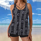 Ensemble tankini imprimé pour femmes grandes tailles, composé d'un maillot de bain deux pièces avec jupe et shorty