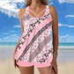 Ensemble tankini imprimé pour femmes grandes tailles, composé d'un maillot de bain deux pièces avec jupe et shorty