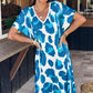 Robe décontractée à col en V et imprimé léopard pour femme