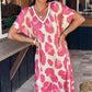 Robe décontractée à col en V et imprimé léopard pour femme