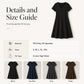 Robe unie à col en V festonné et taille haute pour femme