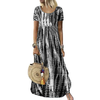 🌸 -50% MAINTENANT ! 🌸Robe décontractée ample pour femme, imprimé tie-dye
