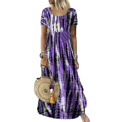 🌸 -50% MAINTENANT ! 🌸Robe décontractée ample pour femme, imprimé tie-dye