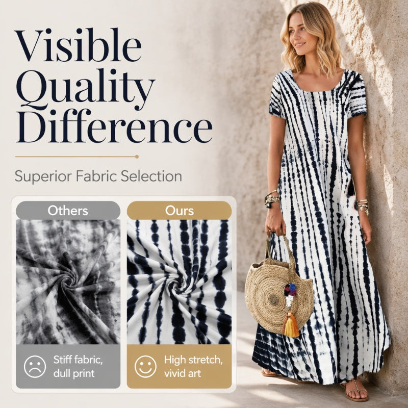 🌸 -50% MAINTENANT ! 🌸Robe décontractée ample pour femme, imprimé tie-dye