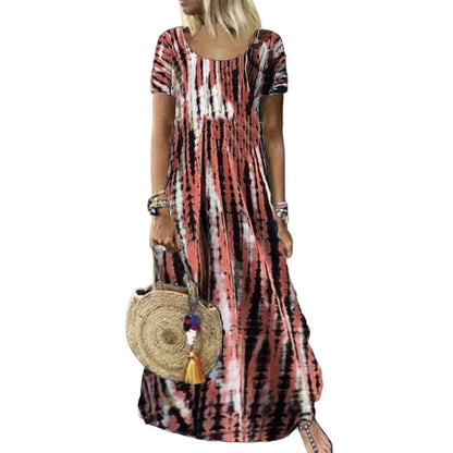 🌸 -50% MAINTENANT ! 🌸Robe décontractée ample pour femme, imprimé tie-dye