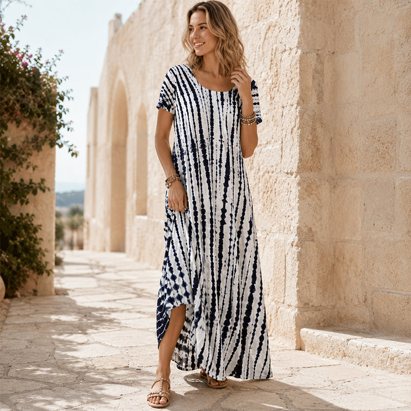 🌸 -50% MAINTENANT ! 🌸Robe décontractée ample pour femme, imprimé tie-dye