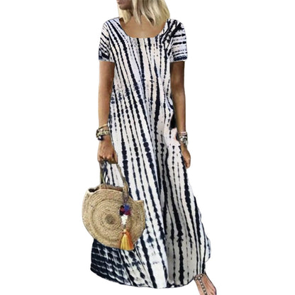 🌸 -50% MAINTENANT ! 🌸Robe décontractée ample pour femme, imprimé tie-dye