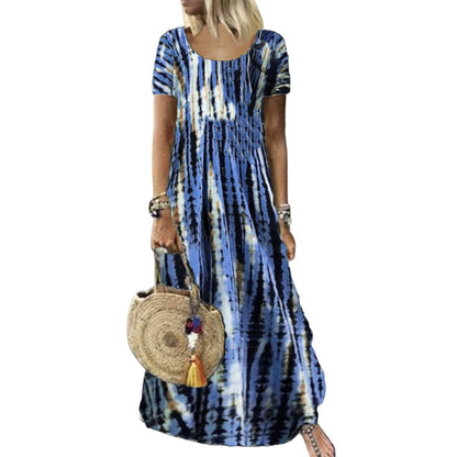🌸 -50% MAINTENANT ! 🌸Robe décontractée ample pour femme, imprimé tie-dye