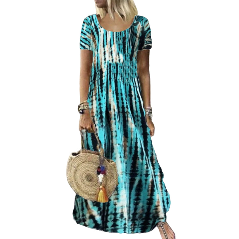 🌸 -50% MAINTENANT ! 🌸Robe décontractée ample pour femme, imprimé tie-dye