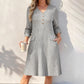 Robe en maille à rayures verticales et col en V pour femme