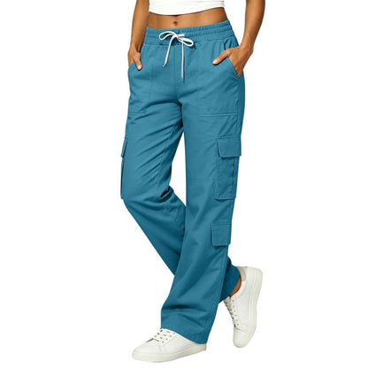 💥Nouveautés et offres spéciales - Pantalon cargo décontracté pour femme, à multiples poches et taille élastiquée