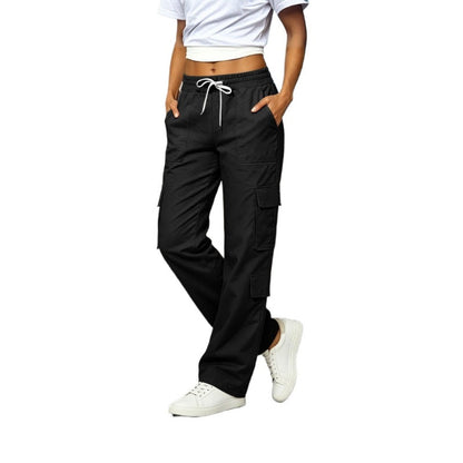 💥Nouveautés et offres spéciales - Pantalon cargo décontracté pour femme, à multiples poches et taille élastiquée