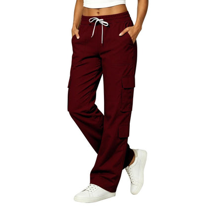💥Nouveautés et offres spéciales - Pantalon cargo décontracté pour femme, à multiples poches et taille élastiquée