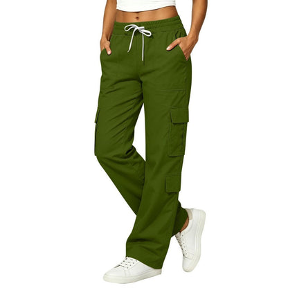💥Nouveautés et offres spéciales - Pantalon cargo décontracté pour femme, à multiples poches et taille élastiquée