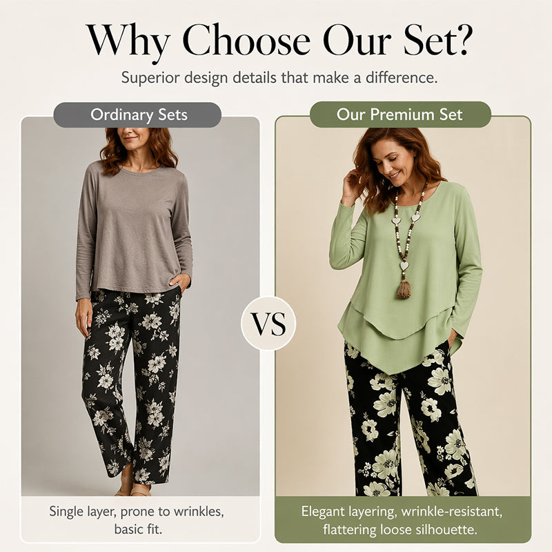 ⌛Offre à durée limitée - Ensemble deux pièces décontracté pour femme : haut et pantalon