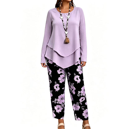 ⌛Offre à durée limitée - Ensemble deux pièces décontracté pour femme : haut et pantalon