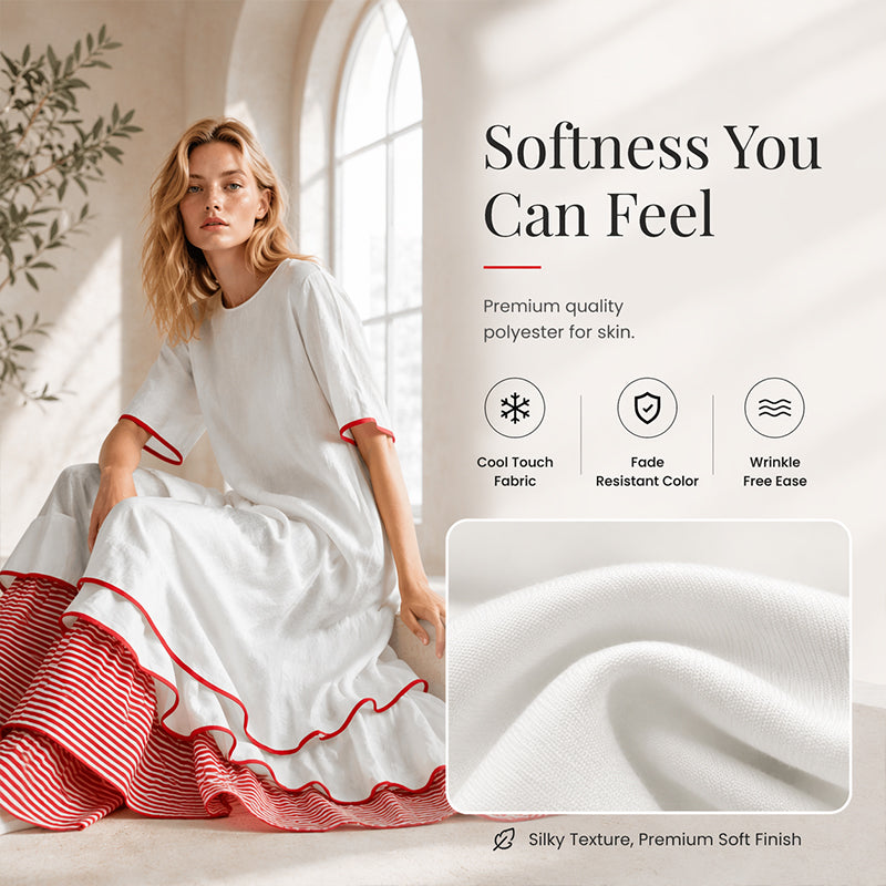 Robe longue à volants superposés pour femme, modèle d'été