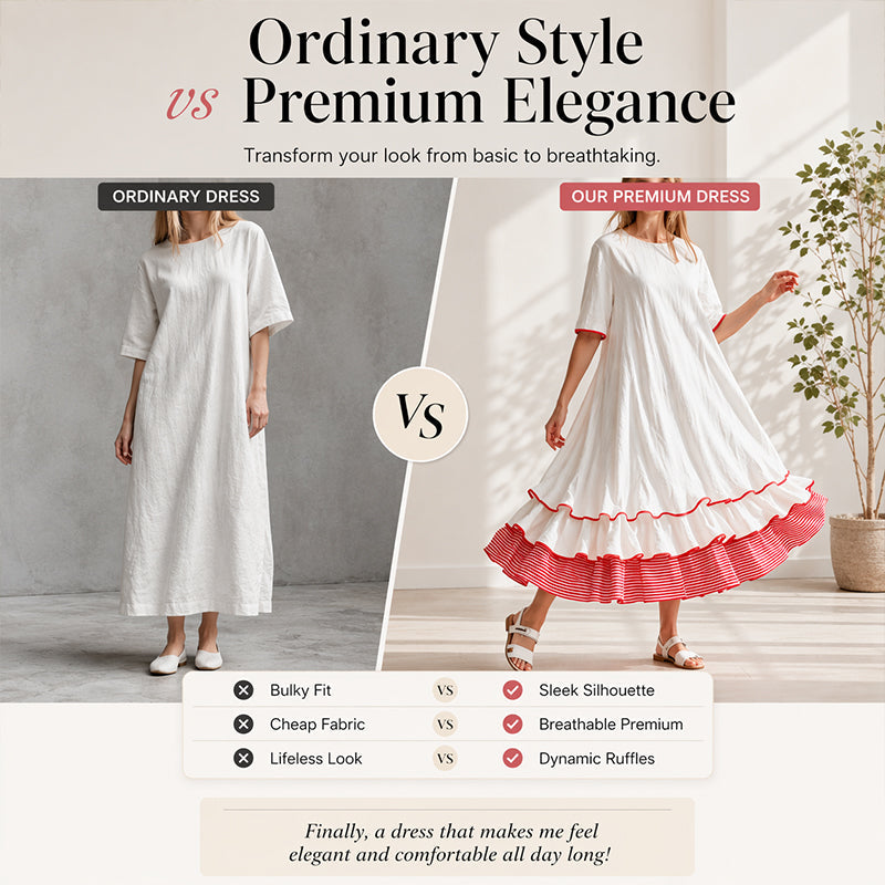 Robe longue à volants superposés pour femme, modèle d'été