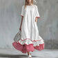 Robe longue à volants superposés pour femme, modèle d'été