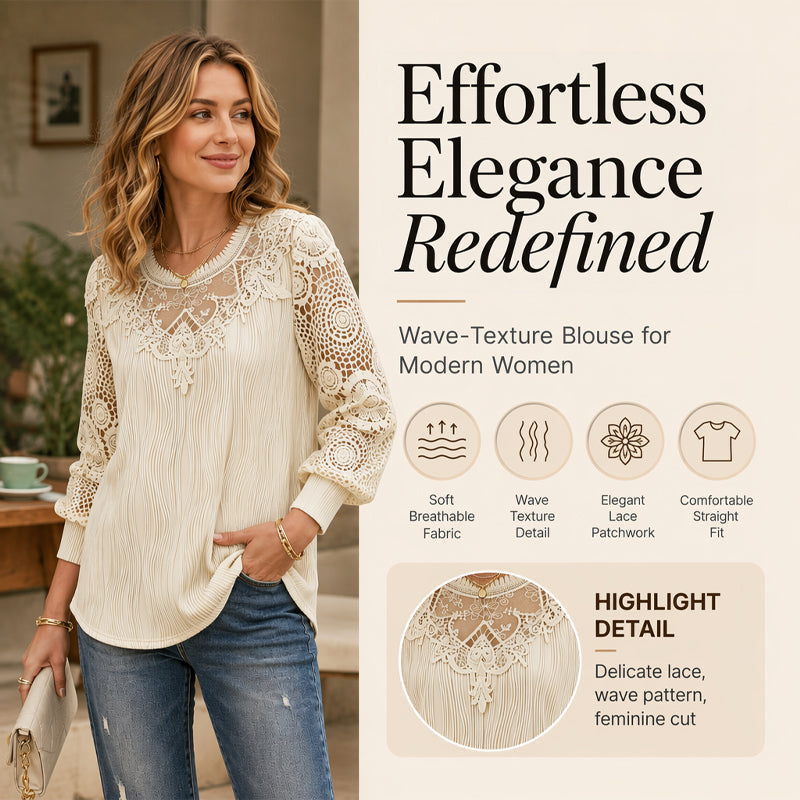 ⌛Offre à durée limitée – Haut élégant en dentelle et patchwork pour femme