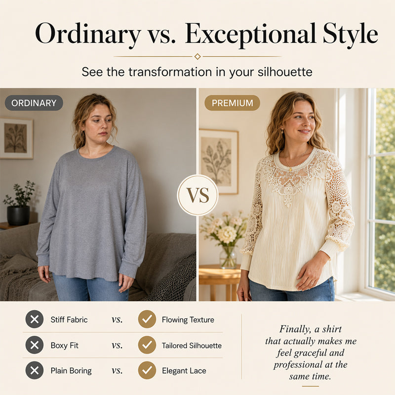 ⌛Offre à durée limitée – Haut élégant en dentelle et patchwork pour femme
