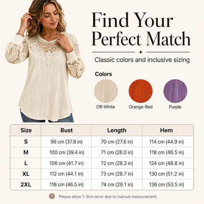 ⌛Offre à durée limitée – Haut élégant en dentelle et patchwork pour femme