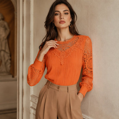 ⌛Offre à durée limitée – Haut élégant en dentelle et patchwork pour femme