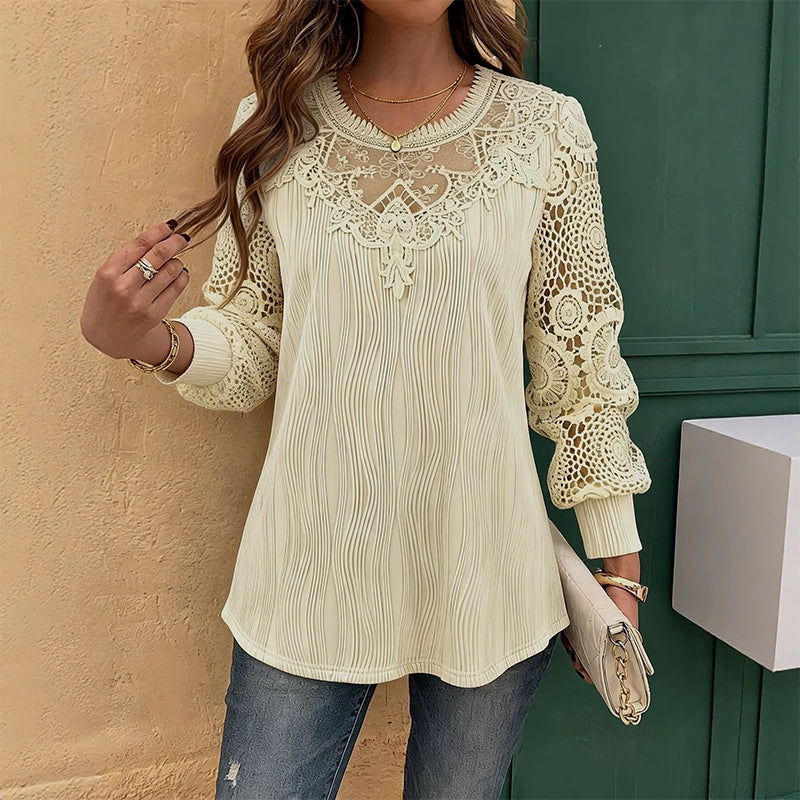 ⌛Offre à durée limitée – Haut élégant en dentelle et patchwork pour femme