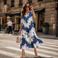 🎉 Soldes 2026 — Plus de 22 800 Vendus!💐 Robe décontractée femme à col V et imprimé
