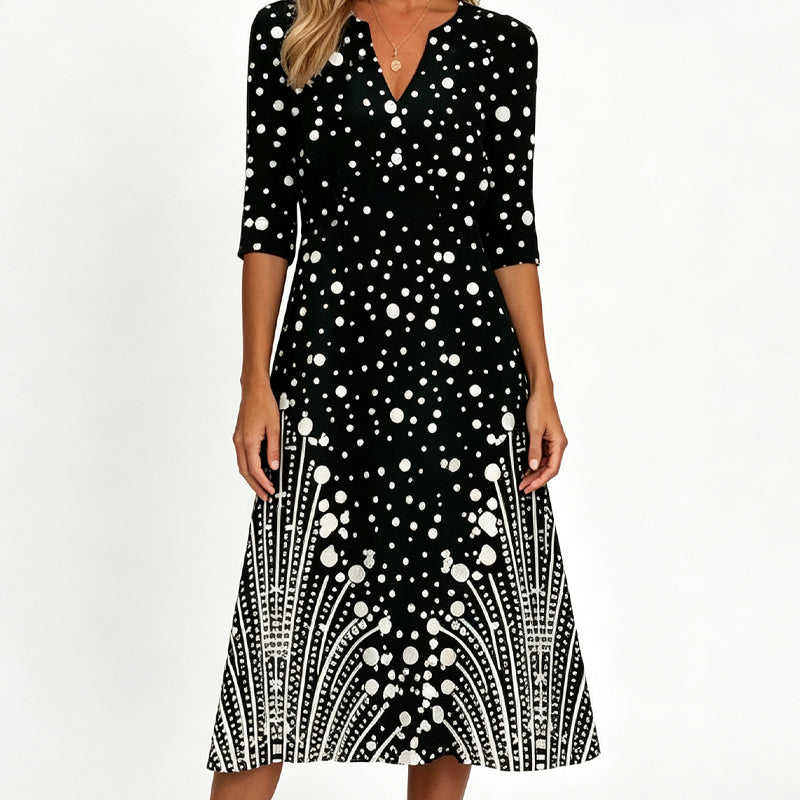 🎉 Soldes 2026 — Plus de 22 800 Vendus!💐 Robe décontractée femme à col V et imprimé