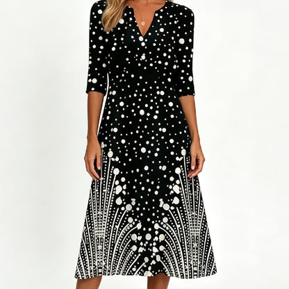 🎉 Soldes 2026 — Plus de 22 800 Vendus!💐 Robe décontractée femme à col V et imprimé